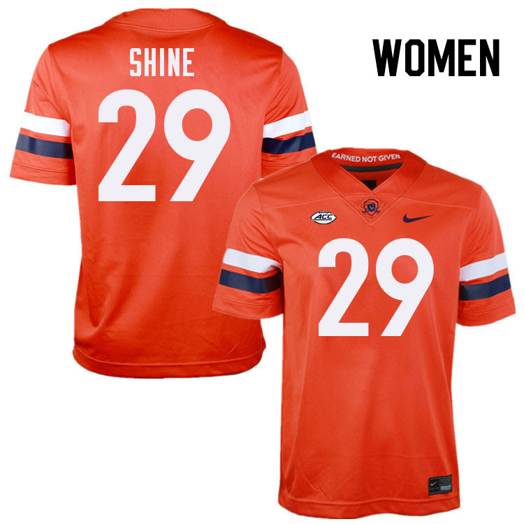 Women Virginia Cavaliers #29 Kempton Shine College Football Jerseys Stitched-Orange